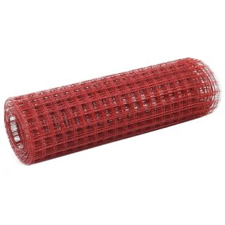 vidaXL Grillage Acier PVC 25x0,5 m - Rouge