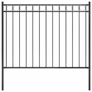 Vidaxl Clôture de jardin ASSEN en acier noir 1 7 x 1 2 m 146314