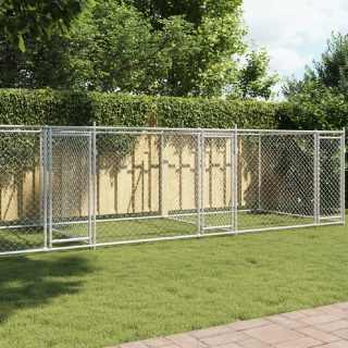 vidaXL Cage pour chien acier galvanisé
