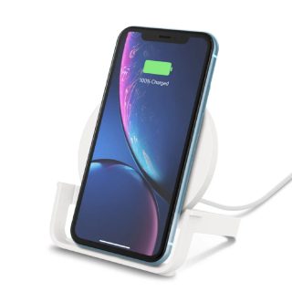 Belkin Chargeur à induction Boost Charge Stand 10 W avec adaptateur secteur (Blanc)