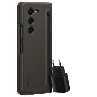 Samsung Coque Original pour Galaxy Z Fold 5 avec S Pen et Chargeur USB-C 25W PD Noir