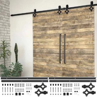 vidaXL Kit Fixation Porte Coulissante 183 cm Noir