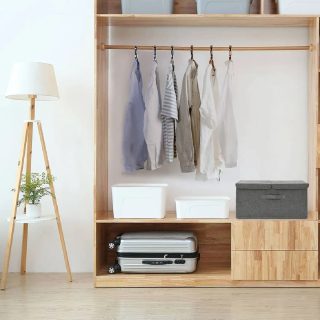vidaXL Boîte de Rangement Tissu - Anthracite