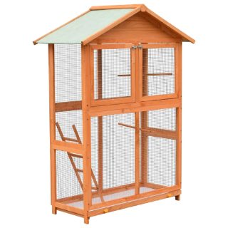Vidaxl Cage à oiseaux Pin massif et bois de sapin 125 5x59 5x164 cm