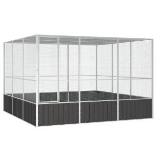 Vidaxl Cage à oiseaux Anthracite 302 5x324 5x211 5 cm Acier galvanisé