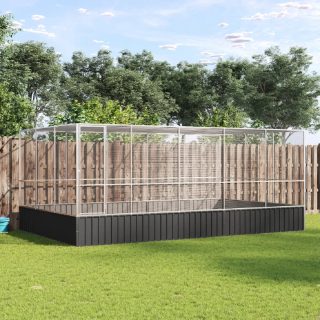 Vidaxl Volière avec extension argenté 518x307x212 cm acier