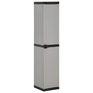 Vidaxl Armoire de rangement - 340985 - Gris/noir - 3 étagères - 34x40x168cm