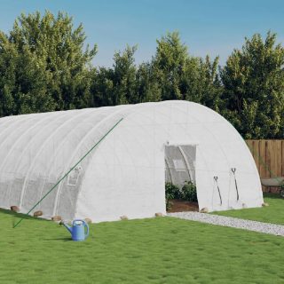 Vidaxl Serre avec cadre en acier blanc 60 m² 10x6x2,85 m