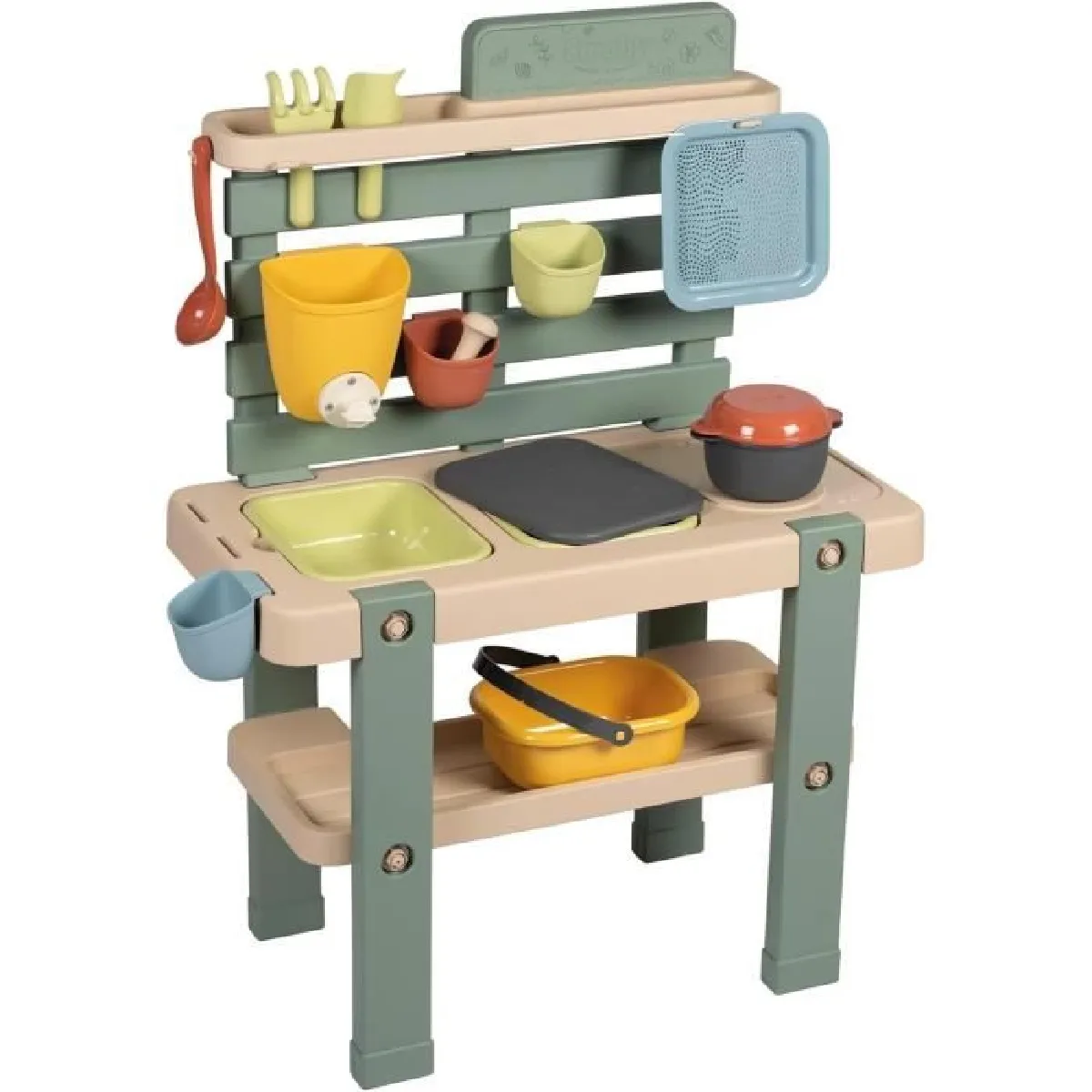 Smoby Cuisine de jeu extérieure Life 11 accessoires plastique recyclé