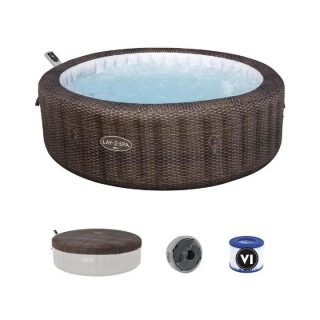Spa gonflable BESTWAY - Lay-Z-Spa Bali - 180 airjets - 216 x 71 cm - 5 a 7 places - Rond (couverture, cartouche, diffuseur)