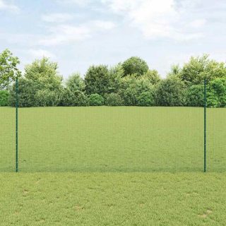 vidaXL Clôture en fil soudé avec poteau 25 x 1,5 m Vert Maille