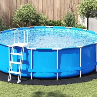 vidaXL Tapis de piscine Noir Ø 366 cm Tissu non tissé