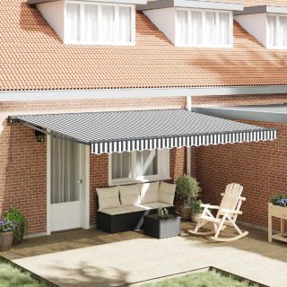 vidaXL Cadre d'auvent Anthracite et blanc 450 × 300 cm