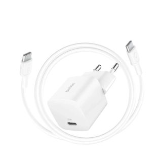 Belkin Chargeur secteur USB-C PD 3.1 25W + Câble USB-C 60 cm