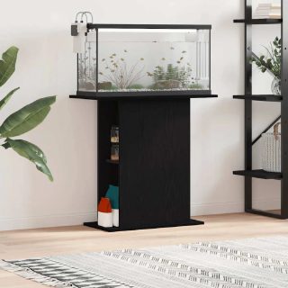vidaXL Support d'aquarium Chêne noir 75x36x72,5 cm Bois d'ingénierie