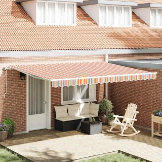 vidaXL Auvent rétractable Multicolore 450 × 350 cm Tissu et Aluminium