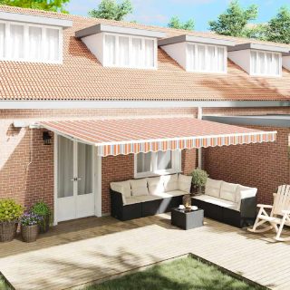 vidaXL Auvent rétractable Multicolore 500 × 350 cm Tissu et Aluminium