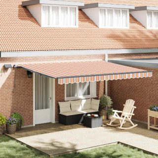 vidaXL Auvent rétractable Multicolore 450 × 350 cm Tissu et Aluminium