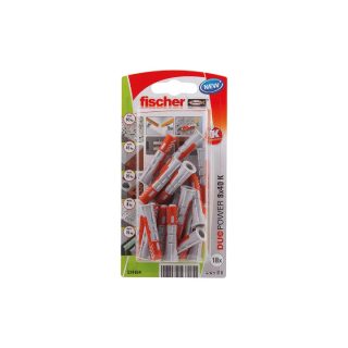 Fischer Cheville en nylon DuoPower tous matériaux 8x40 mm, 18 pièces