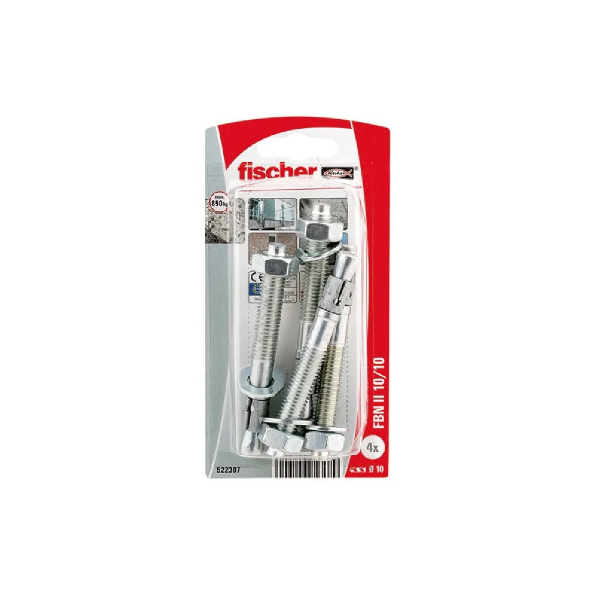 Fischer Cheville métallique FBN II - lot de 4