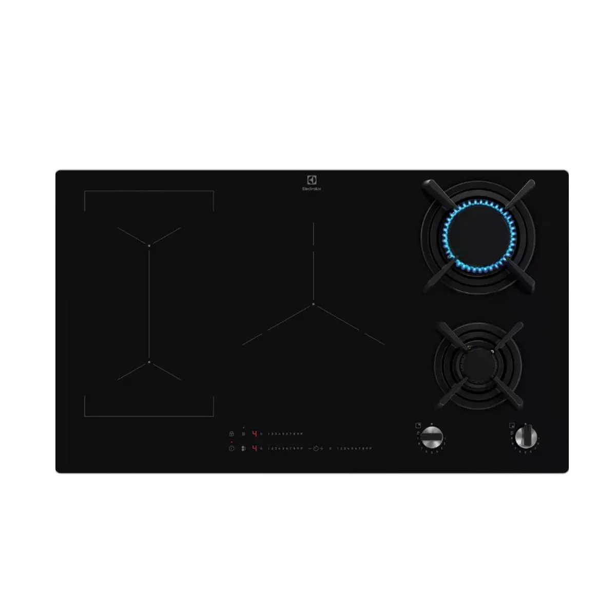 Plaque de cuisson mixte 88cm 5 feux noir - KDI951723K - Série 800 - ELECTROLUX