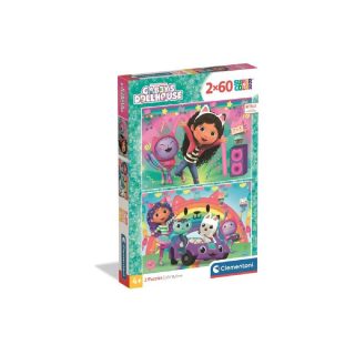 Clementoni Puzzle enfant Gabby et la maison magique - 2 x 60 pièces