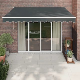 vidaXL Auvent rétractable anthracite 3x2,5 m tissu et aluminium