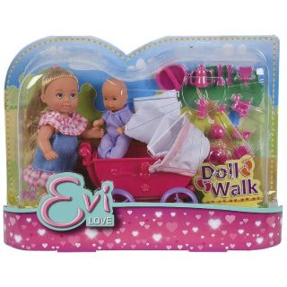 Smoby Evi Love - Poupée 12 cm avec landau et bébé