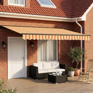 vidaXL Cadre de store manuel avec LEDs 4,5 × 3 m