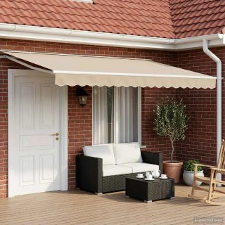 vidaXL Auvent rétractable manuel Beige 4 × 3 m