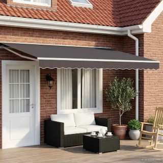 vidaXL Auvent rétractable manuel Anthracite 5 × 3,5 m