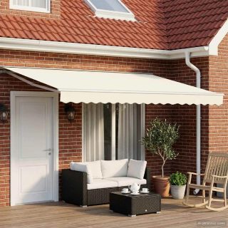 vidaXL Auvent rétractable électrique Crème 4 × 3,5 m