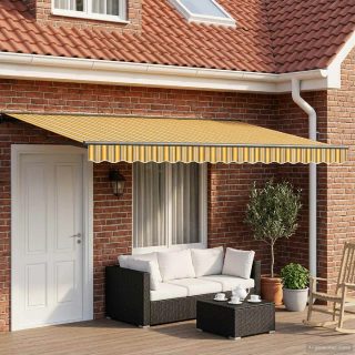 vidaXL Cadre de store manuel avec LEDs 4,5 × 3 m
