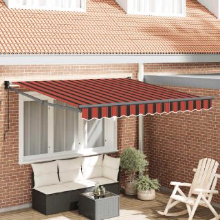 vidaXL Auvent rétractable orange et marron 3x2,5 m tissu et aluminium