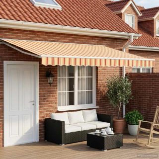 vidaXL Cadre de store manuel avec LEDs 4,5 × 3 m