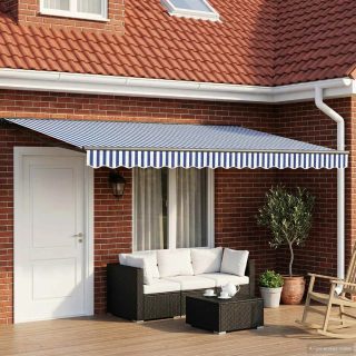 vidaXL Cadre de store manuel avec LEDs 4,5 × 3 m