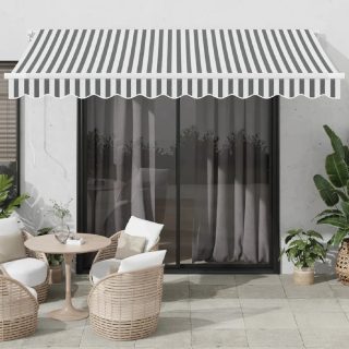 vidaXL Auvent rétractable automatique anthracite et blanc 350x250 cm