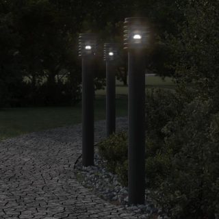 vidaXL Lampadaire d'extérieur avec sortie noir 110 cm acier inoxydable