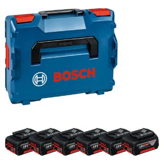 Bosch Pack 6 batteries 18V GBA 4Ah + c L-BOXX - 1600A02A2S