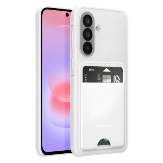 Samsung Coque pour Samsung Galaxy A37 avec Porte-Cartes Extérieur Blanc
