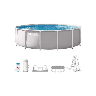 INTEX Prism Frame 26724ND - Piscine ronde 457 x 107 cm Grise
