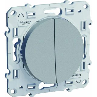 Schneider electric Odace double va-et-vient - Aluminium