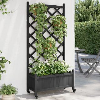vidaXL Jardinière avec treillis