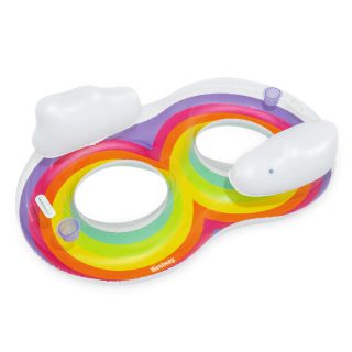 Bestway Bouée gonflable double Rainbow Dreams Swin Tube - 172 x 102 cm