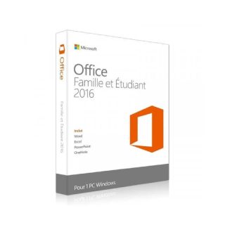 Microsoft Suite bureautique Office 2016 Famille et étudiant - 1 licence