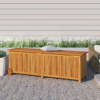 Vidaxl Boîte de rangement de jardin avec roues 150x50x58cm bois acacia 319713