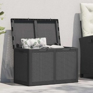 vidaXL Boîte de rangement jardin 180L - Noir
