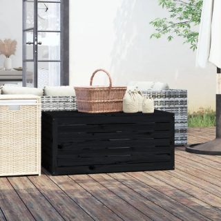Vidaxl Boîte de jardin noir 101x50,5x46,5 cm bois massif de pin 823952