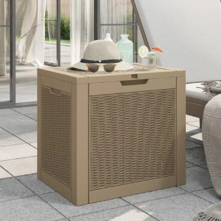 vidaXL Boîte de rangement jardin 118L - Marron clair