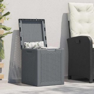 vidaXL Boîte de rangement jardin 90L - Gris